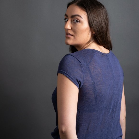 Blue V Neck Tee - Picture 8 of 9